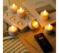 6 Bougies LED Rechargeables Flamme Vacillante avec Télécommande et Minuterie, 200 + Heures Decoration pour Noël, Valentine's Day, les Mariages, les Fêtes, Eid