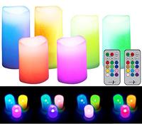 Lunartec Bougies LED RVB télécommandées, luminosité variable et minuterie – 6 bougies