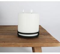 6 bougies LED sans flamme avec pied, 16x19cm, bougies chauffe-plat électriques comme décoration de table, lampes pour Noël, l'Avent et l'hiver, jolis bouts de bois
