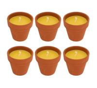 6 BOUGIES PARFUMÉES CITRONELLE POT ARGILE 40G 7H Jaune