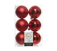 6 Boules De Noël 8CM Rouge Mat/Brillant Décorations Décor Arbre