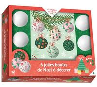 6 boules de Noël à décorer - coffret avec accessoires 6 boules, 1 decopatch et 1 colle - Collectif - Deux Coqs D'or - Coffret - Jeux livres objets
