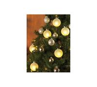6 Boules de Noël lumineuses dorées avec télécommande - blanc