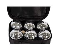 6 boules de pétanque - pour les loisirs - dans une sacoche noire