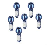 6 Boulons Acier PVD pour Étrier Frein Disque M6x18 | Filetage dense et stable, machine automatique, fixation sûre étrier, compatible M6x18, usage vélo route VTT(Blue)