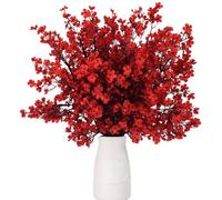 6 Bouquets de Fleurs Artificielles Fleur Artificielle Deco Gypsophile Bouquet Fleur Artificielle pour La Maison,Le Mariage,La Décoration de Jardin Fleurs Artificielles d'haleine de bébé (Rouge)