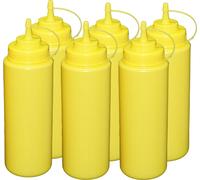 6 bouteilles à pincer jaunes de 1 litre Bouteille doseuse Bouteille distributrice Vinaigrette