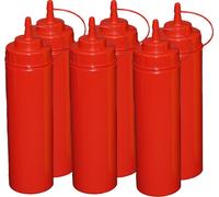 6 bouteilles à pincer rouges de 0,76 litre Bouteille doseuse Bouteille distributrice Vinaigrette