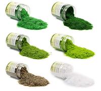 6 bouteilles de 35 g - 2-3 mm - Herbe de litière - Prairie - Paysage - Powder statique - Modèle de pelouse, gazon, herbe, cuisinière