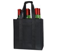 6 bouteilles de vin sac à main de levage, durable non tissé, bouteille avec poignée de transport, idéal pour les pique niques de voyage barbecue parti pour transporter des boissons au vin, 27x18x27cm