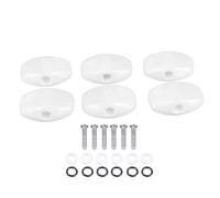 6 Boutons de Mécanique de Guitare en Plastique, Poignée Confortable, Blanc, Kit 6 Pièces - Installation Facile, Remplacement Durable, Pour Guitare Acoustique et Électrique (Blanche)