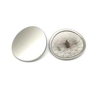 6 boutons irréguliers plaqués or pour coupe-vent, pardessus, couture, bricolage,F Argent Mat,35 mm