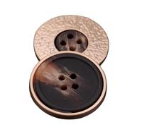 6 boutons métalliques plats à quatre œillets de 15 à 30mm, Couleur 6, 15mm 6 pièces