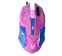 6 Boutons Respiration LED Souris de Jeu rétro-éclairé D.VA Reaper Souris d'ordinateur Filaire Compatible Pc Gamer Souris Souris de Jeu Gamer(Pink)