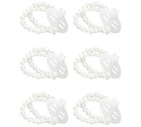 6 bracelets de mariage en perles, bracelets corsage poignet pour mariées et femmes, bracelets floraux faits main à créer soi-même pour les mariages, les fêtes et les décorations de festivals (blanc)