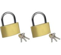(6) Candado cilindrico de latón, 60 mm (Lot de 2)
