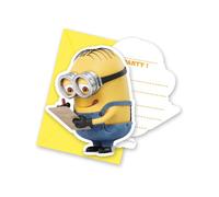 6 Cartes D'invitation Avec Enveloppes Lovely Minions Taille Unique Jaune