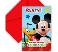 Disney Cartes d'invitation Mickey Mouse Club House 47103 Lot de 6 avec enveloppes Multicolore