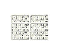 6 cartons Loto Bingo sur 1 planche format 29x20cm - epais 1 mm, couleur ivoire - Carte multi grilles - Set