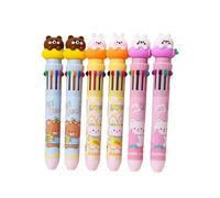 6-Cartoon Stylo à bille dix couleurs avec forme mignonne et carnet multicolore