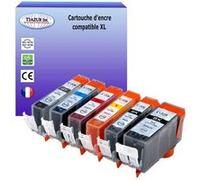 6 Cartouches compatibles avec Canon PGI-525, CLI-526 XL pour Canon Pixma MG6150, MG6250, MG8150, MG8250 Noire + Couleur