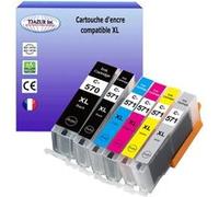 T3AZUR - 6X Cartouches compatibles avec Canon PGI-570XL CLI-571 XL pour Canon Pixma MG5751 MG5752 MG5753 MG6850 MG6851 MG6852 MG6853 MG7750