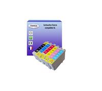 6 Cartouches Compatibles pour Epson Stylus Photo PX800FW, PX810FW remplace Epson T0801 T0802 T0803 T0804 T0805 T0806 - T3AZUR