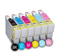 6 CARTOUCHES D'ENCRE Ink Pro NON OEM PACK COULEURS T0801 BK - T0804 Y Pour EPSON Stylus Photo RX585