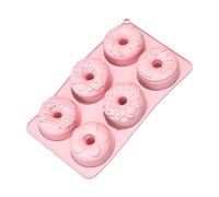 6 Cavity Donut Pan, Non Stick Baking Tray, Food Safe Mold Set with Flexible Release Design, Kitchen Baking Tool, Oven Freezer Compatible Bakeware with Sturdy Build, Home Use for Sweet Snacks