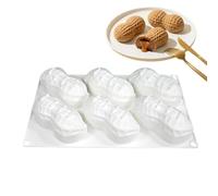 6-cavity Groundnut Shape 3d Peanut-shaped Silicone Baking Mold, No