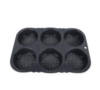 6 Cavity Hamburger Bun Moule de pain réutilisable Moule de pain réutilisable -40 ℉ à + 446 ℉ Moule de cuisson de résistance à la chaleur pour la cuisine