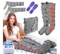 6-cavity Machine de pressothérapie, Masseur Électrique Compression d'air, Bottes pressothérapie, Drainage lymphatique Jambes, Massage Jambe, pressotherapie Jambes et Ventre et Bras