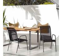 vidaXL Lot de 6 chaises de jardin Acier et Textilène Noir H. 88 cm Empilables