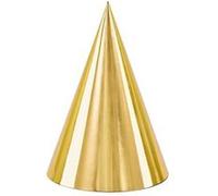 Chapeaux de fête en carton dorés 16 cm - Accessoire de fête - Décoration de fête