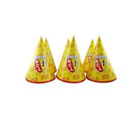 DYNASTRIB 6 Chapeaux de fête en Carton RC Lens 16 cm - Jaune