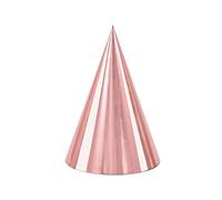 6 Chapeaux de fête en carton rose gold 16 cm