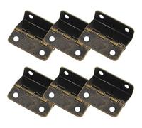6 Charnières à Demi-Surface - Charnières de Coffre et d’Armoire à Porte Décalée, Matériel de Volet Rétro Semi-Masqué à Trois Plis [Bronze]