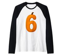 6 Chiffres Six Sept Citrouille Automne Halloween Amusant Assorti Manche Raglan