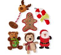 6 Christmas Plush Toys,Squeaky & Chew Toys-Gift for Dogs and Puppies