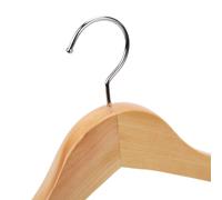 "6 Cintres en Bois Massif de Haute Qualité, Finition Bois Naturel, Épaules Élargies pour Costumes, Manteaux et Chemises"