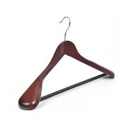 "6 Cintres en Bois Massif de Haute Qualité, Finition Grenat, Épaules Contournées pour l'Organisation des Vêtements de Forme"