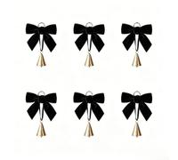 6 Cloches pour déco pour velours Bourgogne et Laiton 6 Cloches(Black (6pcs))