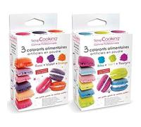 6 colorants alimentaires en poudre - orange violet rose bleu vert pourpre Scrapcooking