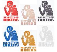 6 Colors Colorful Vinyl Car Stickers Respect For Bikers Funny Reflective Laser Funny Window Stickers For Cars Trucks Motorcycles Computer (Motorcycle)
