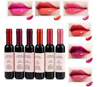 6 Colors/Set Wine Lipstick Matte Long Lasting Waterproof Lip Tint Set, Lady Long Lasting Make Up Gloss Matte Lip Tint Wine Bottle Cover, Waterproof Valentine's Day Idea Gift Kit