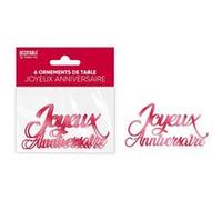 6 confettis anniversaire 13.5x4cm rouge - générique odt24ru Rouge