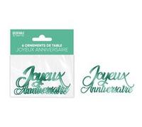 6 confettis anniversaire 13.5x4cm vert - générique odt24vr Vert
