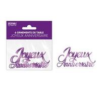 6 confettis anniversaire 13.5x4cm violet - générique odt24vl Violet