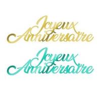 6 confettis anniversaire tropical 13.5x4cm bleu or - générique troodtm00 Bleu