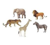 6 confettis de table animaux savane 7.5x5.5x0.2cm - hobi dek0337 Divers G
